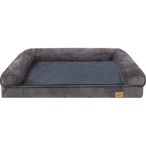 BingoPaw Orthopädisches Grosse Hunde Hundebett, Waschbar Flauschig Hundesofa Hundekorb mit Schaumkissen - rutschfest Hundebetten Grau XL 120x90 cm (1/5)
