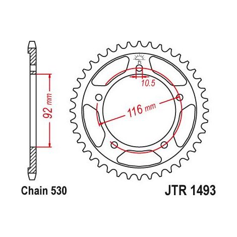 Couronne Acier Kawasaki - 530 - 41 Dents - Similaire JTR1493 - Made in Germany