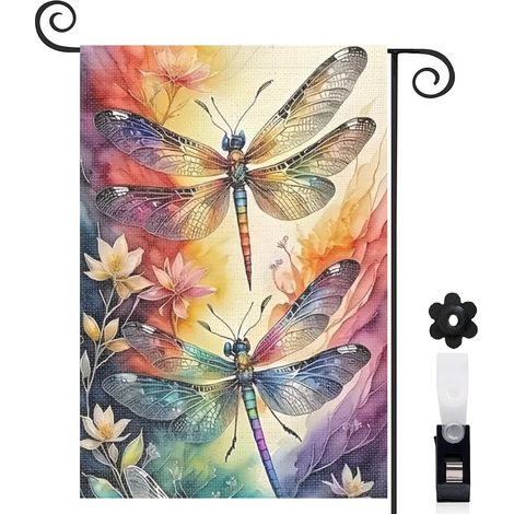 Drapeau de jardin Bienvenue en toile de jute 30 x 45 cm vertical mariage (1/5)