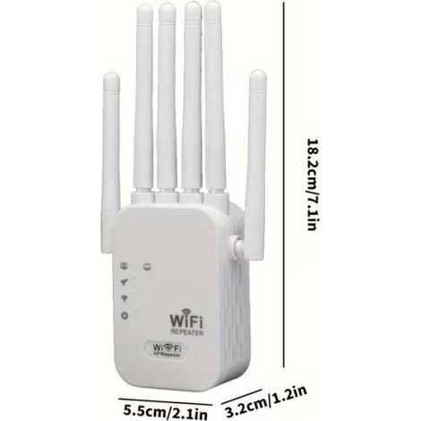 Amplificateur de signal WiFi haute performance - 6 antennes - 2 ports LAN - idéal pour une utilisation à domicile et au bureau (1/5)