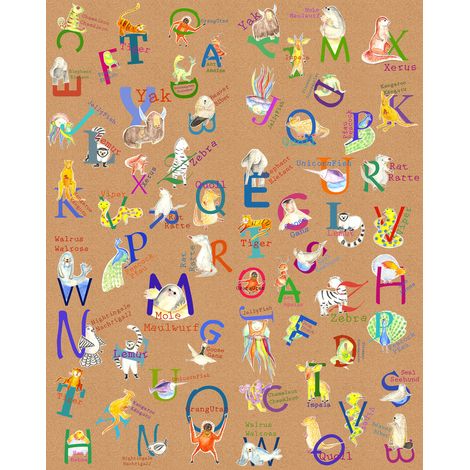 Papier peint panoramique enfant Animaux A-Z (1/4)