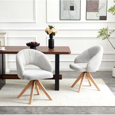 Set 2 sillas comedor giratorias 360 terciopelo OKMYHOME (1/5)