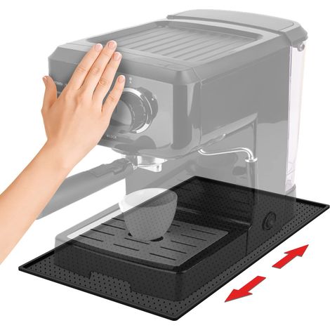 Tapis d'égouttement antidérapant pour machine à café - Accessoire compatible avec EQ6, Magnifica, LatteGo, etc. - Noir (1/5)