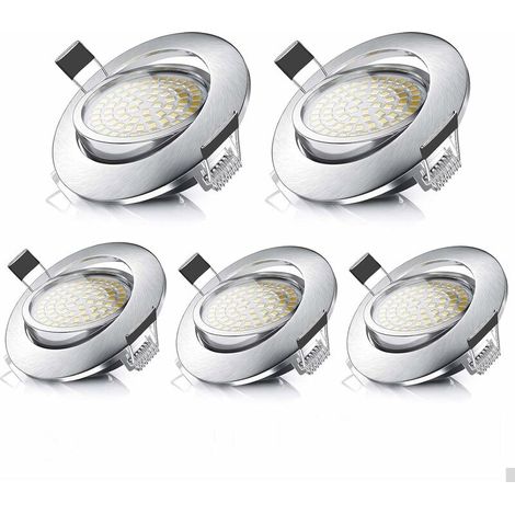 LED Spots Encastrables 5pcs Orientable Rond 5W Ultraslim Blanc Froid 6000K 500LM 230V IP44 éclairage plafond encastré pour salle de bain,Cuisine,Salon,Couloir (1/3)