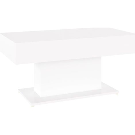 Mesa de centro de diseño moderno y contemporáneo 96 x 50 x 45 cm madera de ingeniería blanca DEC038036
