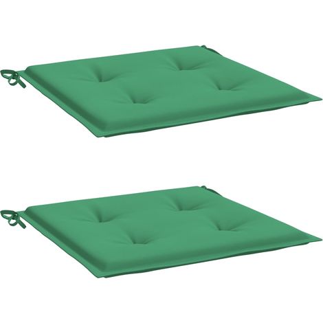 Cojín silla jardín respaldo bajo 2 uds tela Oxford verde vidaXL