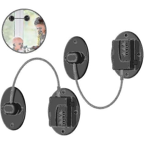 Lot de 2 cadenas pour réfrigérateur – cadenas à combinaison haute performance (noir) (1/5)