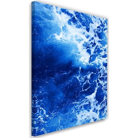Tableau sur toile Abstraction Vague bleue 40x60 (1/5)