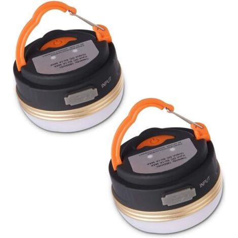 Green Mobility-Lanterne de Camping [2 Pack] lumières de Tente Rechargeable Batterie, Résistant à l'Eau, Base Magnétique, 3 Modes d'Éclairage avec Câble USB pour Camping,Travaux,Chasse,Tente, Pêche,Ran (1/5)
