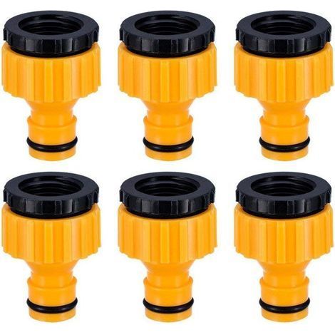 Plastique 3/4 '' and 1/2 '' BSP 2in1 Nez de Robinet d'arrosage à Visser débit Tap Connector Threaded Faucet Adapter 18 Pack (1/5)