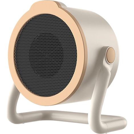 Chauffage électrique portable et silencieux de 500 W avec ventilateur et flux d'air rotatif à 360°. Idéal pour la maison, la chambre, le bureau, le garage, la tente et le camping. (1/5)