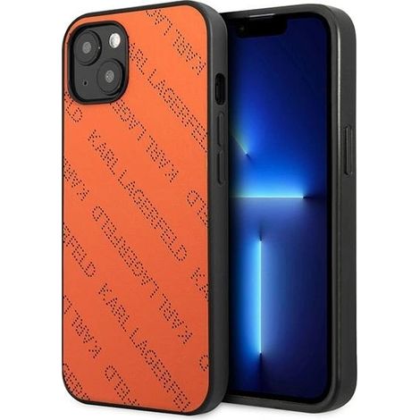 Karl Lagerfeld Perforierte orange iPhone 13 mini Hülle (1/5)