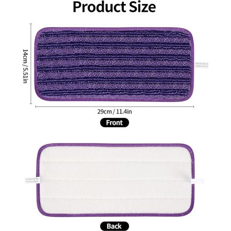 Lot de 4 lingettes réutilisables pour balai Swiffer WetJet, en microfibre, lavables, pour nettoyer les sols secs ou humides, 30 x 14 cm
