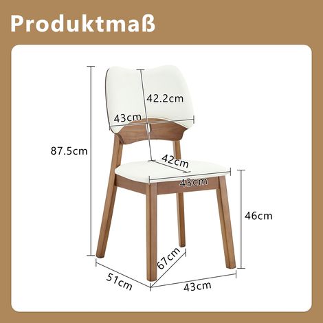 Lot de 2 chaises de salle à manger à dossier papillon, sièges en bois moderne avec coussin rembourré, fauteuils design pour cuisine, salle à manger et séjour, chaises seules sans table. (1/5)
