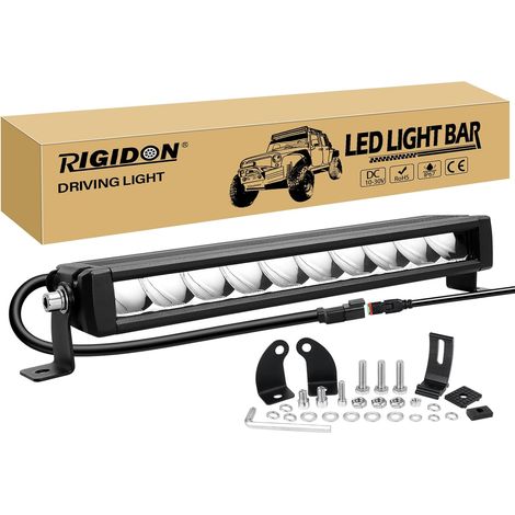 12 Pouces 30 cm 30W 3000LM Barre de Led 4x4, une rangée 12V 24V droit barres lumineuse leds pour offroad Véhicules Voiture camions SUV ATV, 6000K feu antibrouillard, phare de travail, 12V 24V (1/5)
