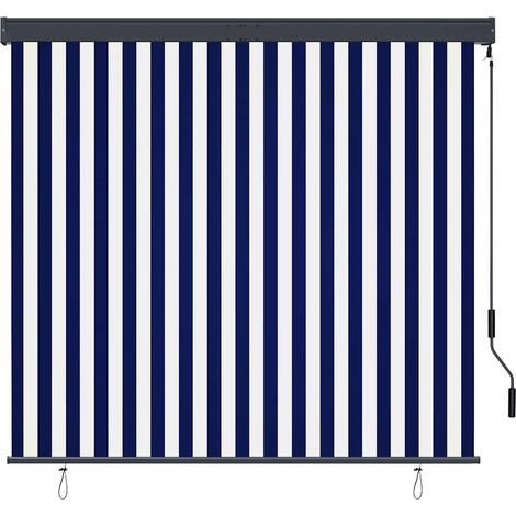 Store roulant d'extérieur 160x250 cm Bleu et blanc