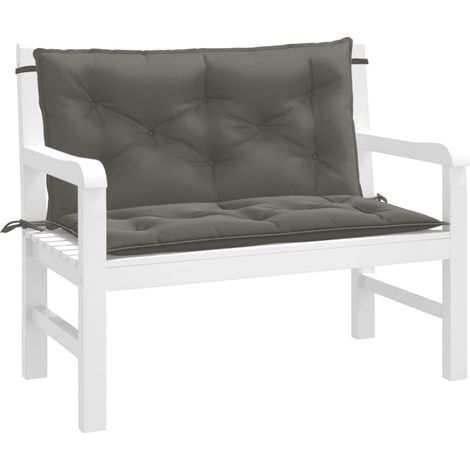Gartenbank-Auflagen 2 Stk. Melange Dunkelgrau 100x50x7 cm Stoff