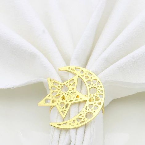 BelleRise - Ronds de serviette en métal, lot de 6, idéal pour mariage, Noël, Thanksgiving et banquet. (1/3)