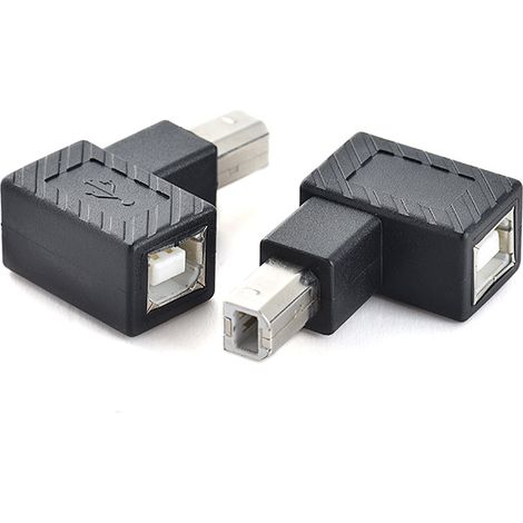 Druckeradapter (Stecker auf Buchse), 90°-Winkeldruckkopf, Datenladeadapter für Scanner, Stecker B auf Buchse B (1/5)