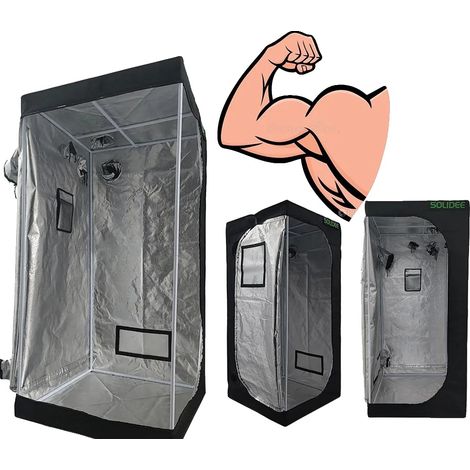 Armario de cultivo, tejido Oxford 600D, 160 x 80 x 80 cm, estructura metálica resistente a la corrosión, mylar altamente reflectante al 95 %, múltiples rejillas de ventilación ajustables. (1/5)