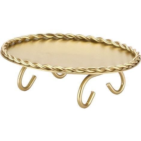 Bougeoir de forme ronde en fer forgé, chandelier en dentelle de chanvre pour décorations de bureau, cadeaux. (1/5)