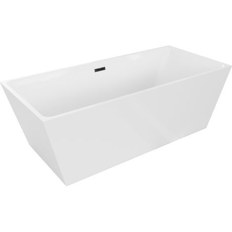 Baignoire Mexen Lita autoportante 170 x 75 cm, blanche, drainage noir - 52121707500-70 (1/5)