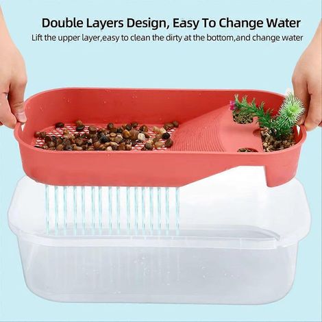 Aquarium pour tortues à usage domestique avec terrasse ensoleillée, type rose (1/5)