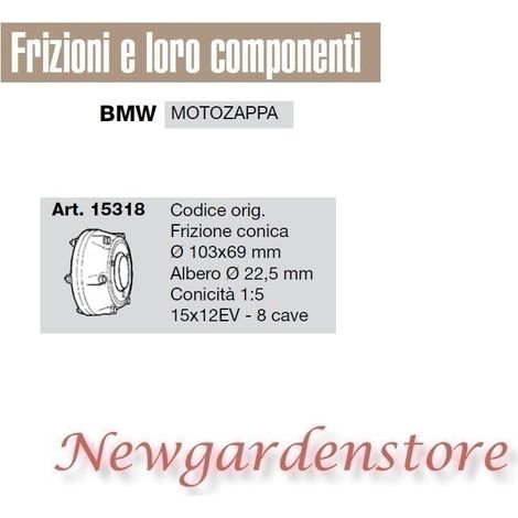 Frizione conica compatibile motozappa BMW 103x69 8cave 15x12EV 15318