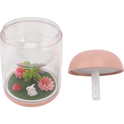 Humidificateur Micro Landscape mignon et silencieux 2 en 1, diffuseur d'huiles essentielles ultrasonique, humidificateur pour chambre, bureau ou voiture, rose (1/5)