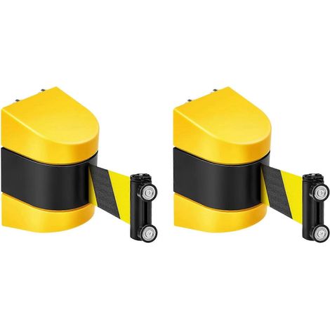 2 pièces 3 Meter Magnétique Retractable mur Barrier Magnétique mur support de fixation Crowd commande Retractable Safety Courroie Striped Courroie (1/5)