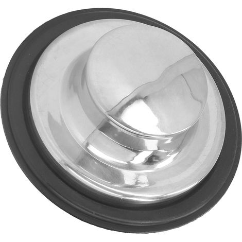 Bouchon d'évier de cuisine en acier inoxydable brossé, joint d'étanchéité en caoutchouc, diamètre extérieur 86 mm. (1/5)