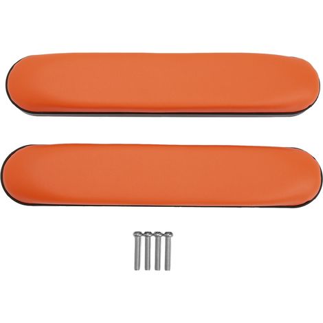 2pcs Coussinets d'accoudoir Fauteuil Roulant, Cuir PU Doux, Housses Confortables Imperméables, Repose-bras Orange (1/5)