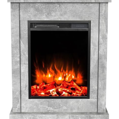Insert électrique avec manteau POKER 750-1500W, 74x88x20cm béton