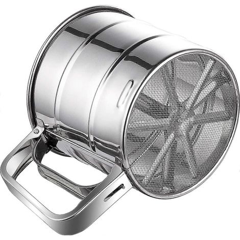 Tamis à farine, tamis en acier inoxydable pour la cuisson, tamis double couche, poudre (1/5)