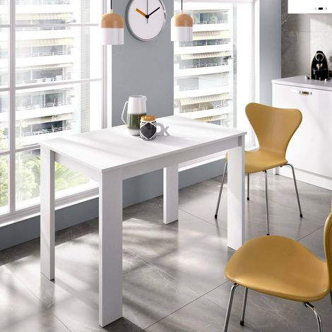 Dmora - Fester-Tisch Daghe, Mehrzweck-Esstisch, rechteckiger Tisch für die Küche oder das Esszimmer, 110 x 67 x 77 cm, Weiß (1/4)