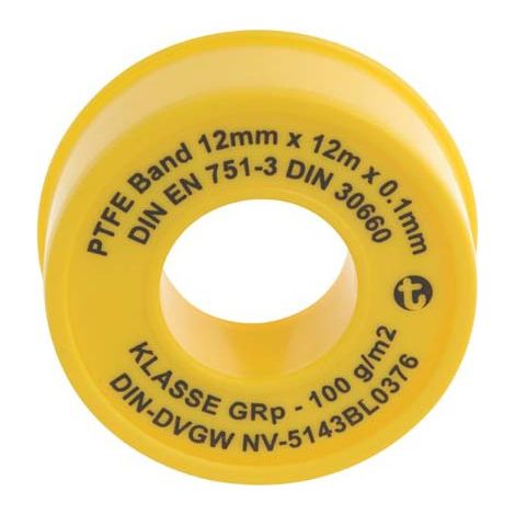 GEKA rodillos de cinta de impermeabilidad en PTFE 12 mx12 mmx0,1 mm