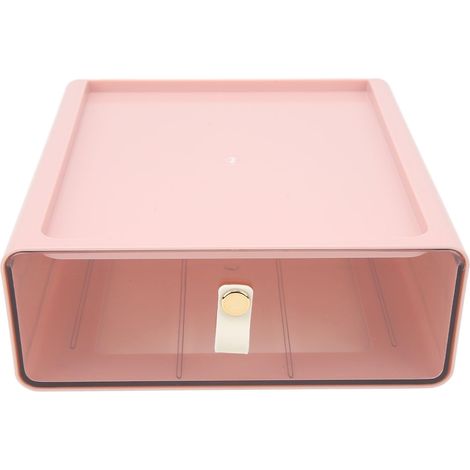 Boîte de rangement à tiroirs transparente, grande capacité, conteneur de rangement pour tiroir de bureau, matériau PET, double renfort pour bureau, (1/5)