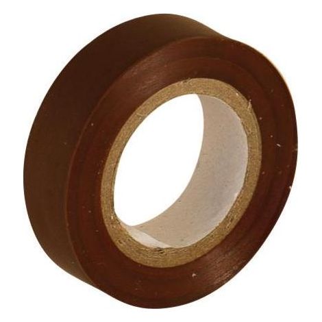 Ruban adhésif isolant brun en pvc d'usage courant. dimension 15 mm x 10 m (RIS1) (1/2)