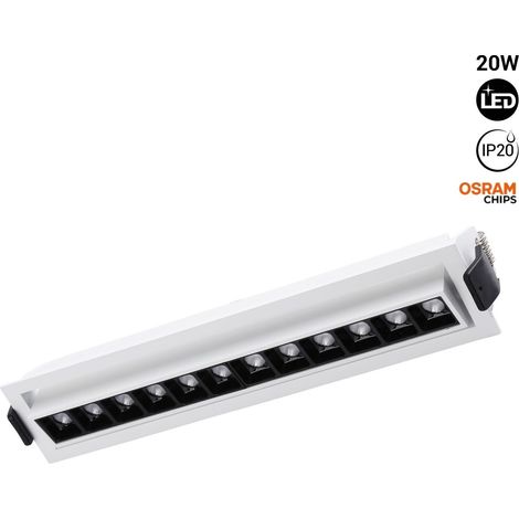 20W LED-Einbauleuchte - schwenkbar - UGR18 - CRI90 - OSRAM LEDs