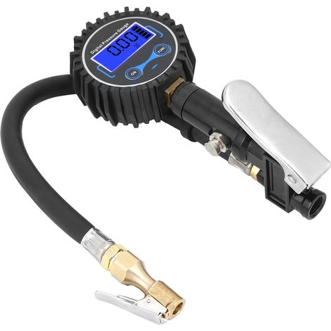 Gonfleur pneu air numérique manomètre écran LCD rétroéclairé en alliage aluminium poignée pistolet pour auto camion moto vélo (1/5)