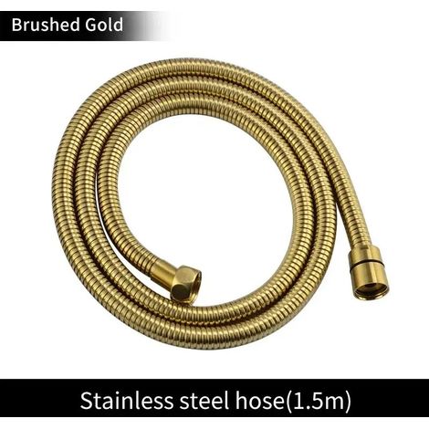 (BG Hose) Pommeau de douche à main en laiton brossé doré, douchette de bain noire mate, pommeau de douche effet pluie blanc, économiseur d'eau, chromé