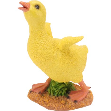 Statuette de caneton en résine, ornement, petite figurine de canard à fabriquer pour la décoration de bureau, de jardin ou d'extérieur. Canard jaune