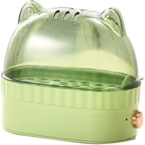 Cuiseur à œufs JeiibrZui Mini - Design compact - Capacité 2 œufs - Arrêt automatique - Cuisson rapide pour le petit-déjeuner - Blanc et vert (1/4)
