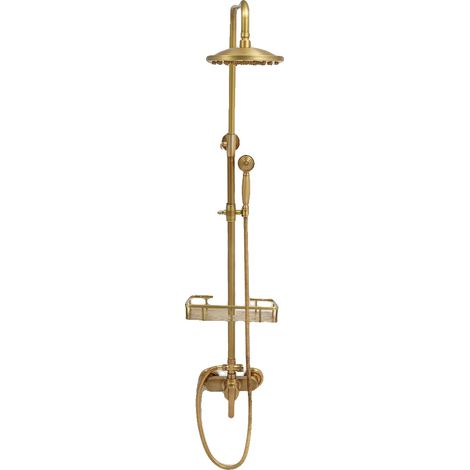 Duschset, 20 cm Regenduschkopf, Wandmontage, zwei Strahlarten, 360° drehbar, Messing (1/5)