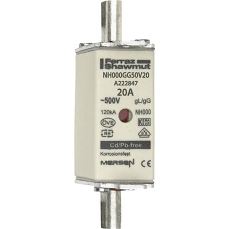Mersen 1B637.000000 NH-Sicherung Sicherungsgröße = 000 20 A 500 V 1 St.
