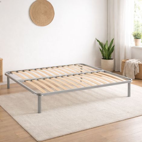 Talamo Italia Somier doble Malvina, Base ortopédica de contrachapado de abedul de 13 lamas, 100% Made in Italy, 140x200h34 cm, con embalaje reforzado (1/3)