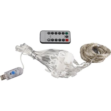 Bande lumineuse LED avec télécommande, alimentation USB, 8 modes, décoration intérieure pour fêtes (1/4)
