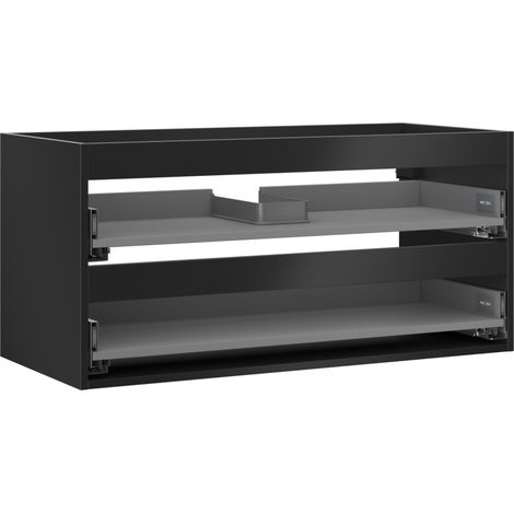 Corps de meuble sous-lavabo Mexen Box-A 100 cm, 2 tiroirs, noir mat - 91AX0-1000-470-2-71 (1/5)