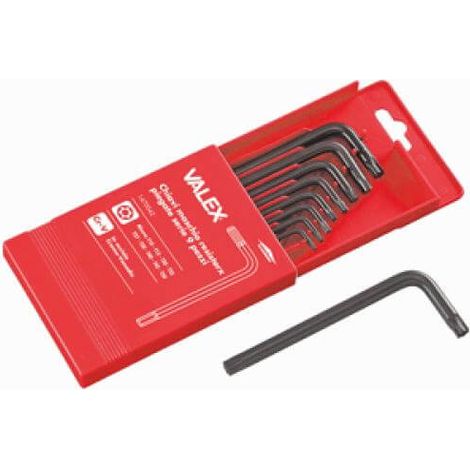 Chiavi Torx Maschio Resistorx Serie 9 Pezzi Crv Con Custodia