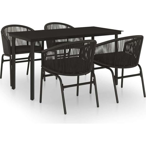 Maison Exclusive - Set da Pranzo per Giardino 5 pz Nero (1/5)
